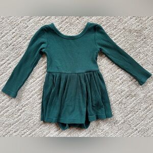 Little Sleepies Green Ribbed Dress